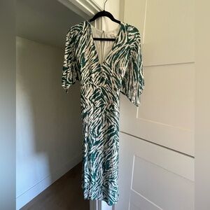 Ba&sh green and white maxi dress size S